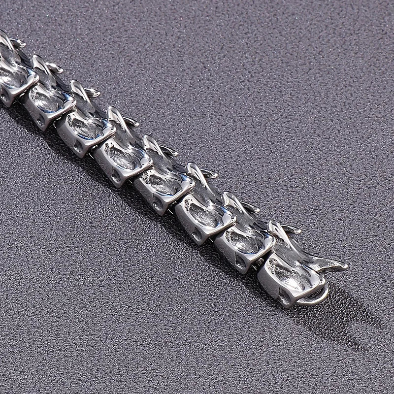 Disturbia Kalen Vintage Punk Bracelet Men's Stainless Steel Animal Dragon Keel Jewelry Street Culture Dragon Steel Stainless Steel Gothic Ring