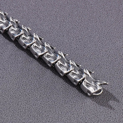 Disturbia Kalen Vintage Punk Bracelet Men's Stainless Steel Animal Dragon Keel Jewelry Street Culture Dragon Steel Stainless Steel Gothic Ring