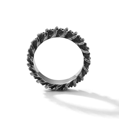 Chrome Hearts QEENKISS 925 Sterling Silver Ring for Men Male Vintage Adjustable Dragon Scale Ring Fine Jewelries Wholesale Party Gift RG6709 Dragon Silver Silver Punk Biker Jewelry