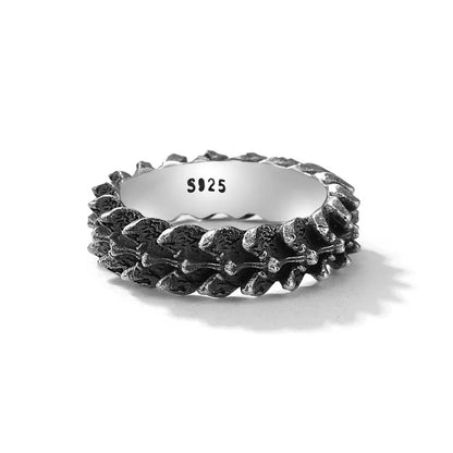 Chrome Hearts QEENKISS 925 Sterling Silver Ring for Men Male Vintage Adjustable Dragon Scale Ring Fine Jewelries Wholesale Party Gift RG6709 Dragon Silver Silver Punk Biker Jewelry