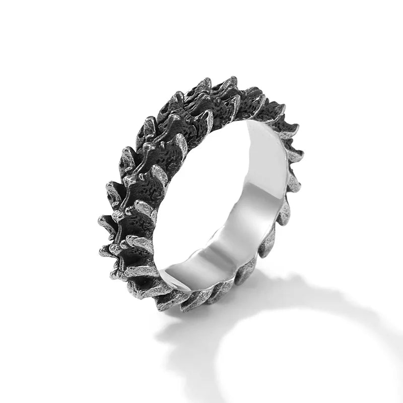 Chrome Hearts QEENKISS 925 Sterling Silver Ring for Men Male Vintage Adjustable Dragon Scale Ring Fine Jewelries Wholesale Party Gift RG6709 Dragon Silver Silver Punk Biker Jewelry