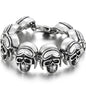 Disturbia Steampunk Rock Skull Bracelet for Men In Waterproof Stainless Steel Skeleton Men's Bracelet Man Bike Jewelry Boys Birthday Gifts Skull Skeleton Steel Stainless Steel Gothic Ring