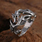 Punk Rave Goth Double Layer Dragon Couple Rings Fashion Retro Stainless Steel Thorns Punk Open Ring for Men Women Y2k Finger Jewelry Dragon Steel Stainless Steel
