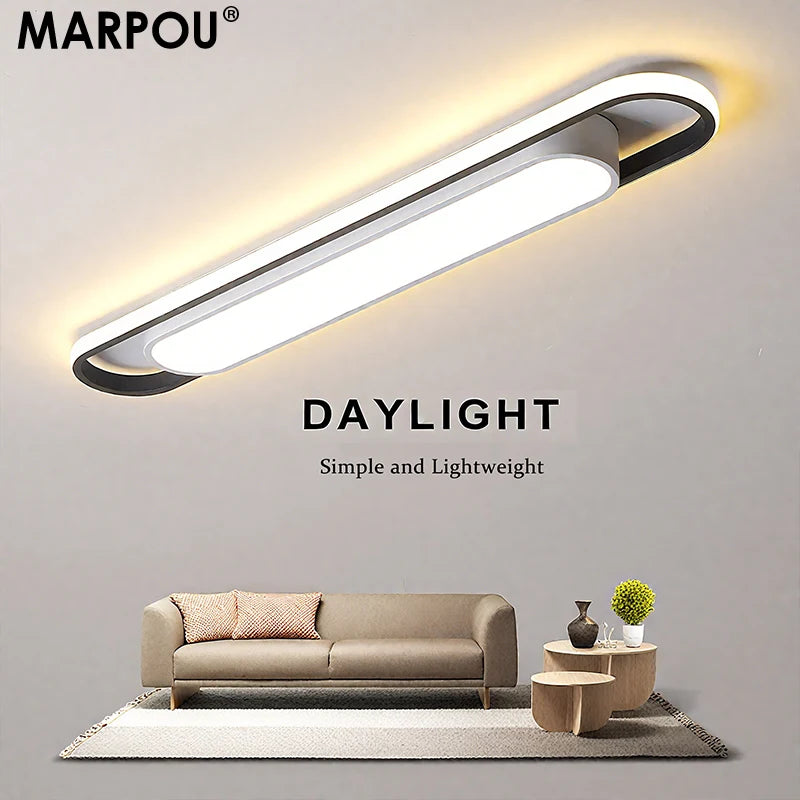 Endon LED Ceiling Light 220V 41CM Rectangular Strip Light Modern Minimalist Home Decor Corridor Light for Stairwells Entrance Balcony
