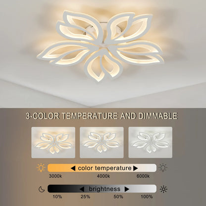 Artemide LED Ceiling Light Fixture, Modern Leaves Ceiling Lamp Flush Mount Ceiling for Living Room Study Room Dining Room Bedroom