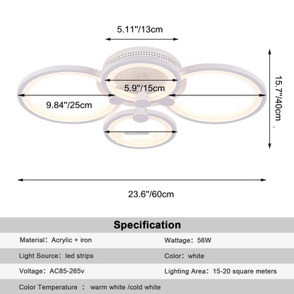 Nordlux Led Ceiling Light Modern Home Decor Lighting Flush Mounted Lustre White Acrylic Chandelier Fixture Bedroom Dining Living Room