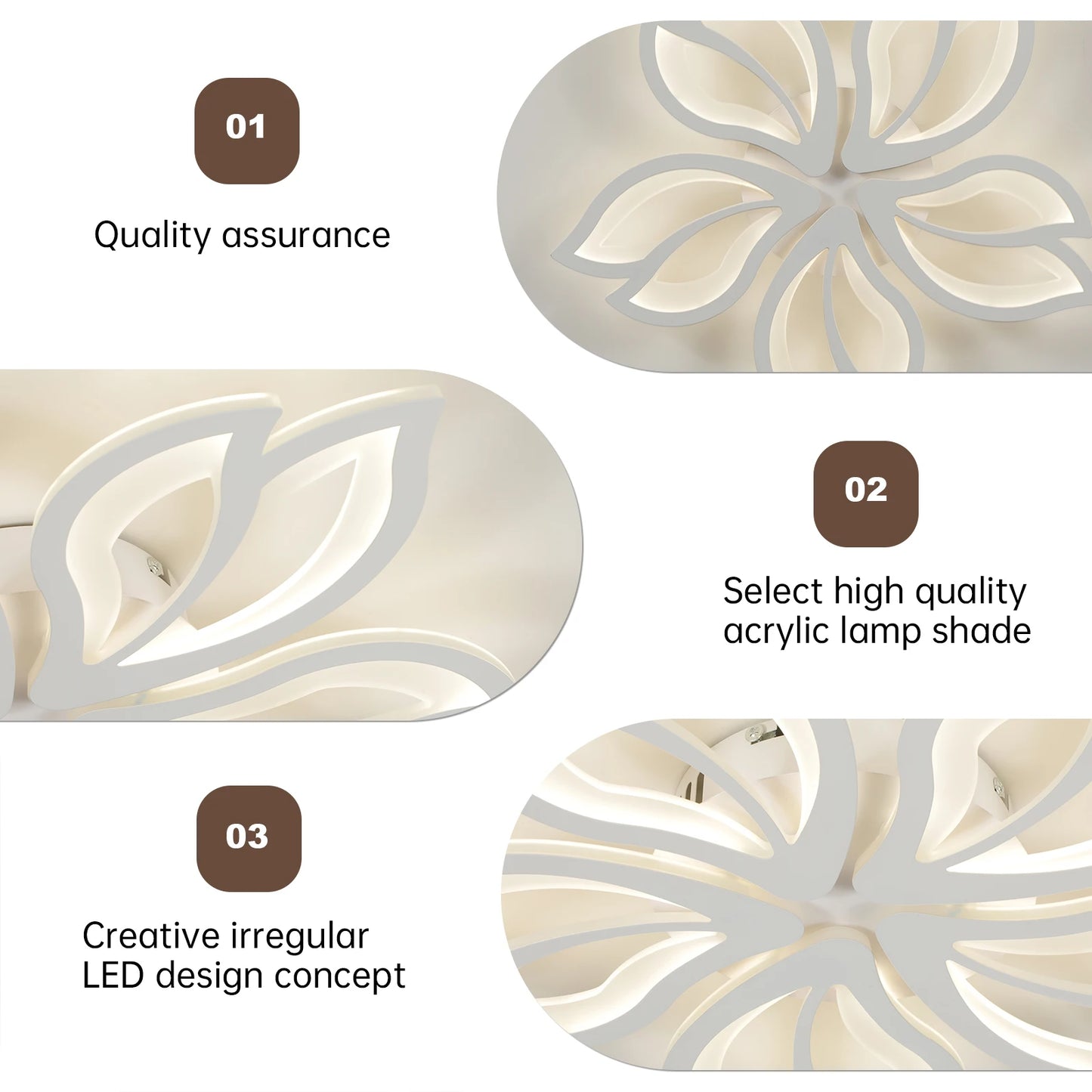 Artemide LED Ceiling Light Fixture, Modern Leaves Ceiling Lamp Flush Mount Ceiling for Living Room Study Room Dining Room Bedroom