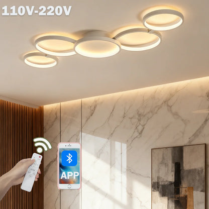 Lindby Led Ceiling Light 110V-220V 3 Colors App Bluetooth Dimming Modern Creativity Remote Control Living Room Bedroom Lamp