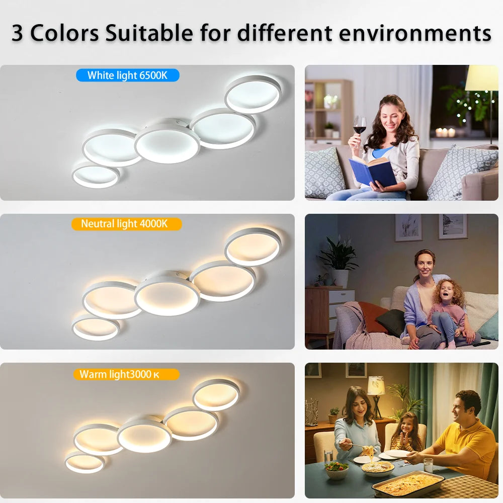 Lindby Led Ceiling Light 110V-220V 3 Colors App Bluetooth Dimming Modern Creativity Remote Control Living Room Bedroom Lamp