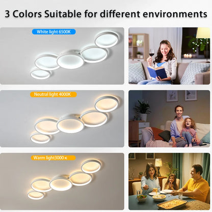 Lindby Led Ceiling Light 110V-220V 3 Colors App Bluetooth Dimming Modern Creativity Remote Control Living Room Bedroom Lamp