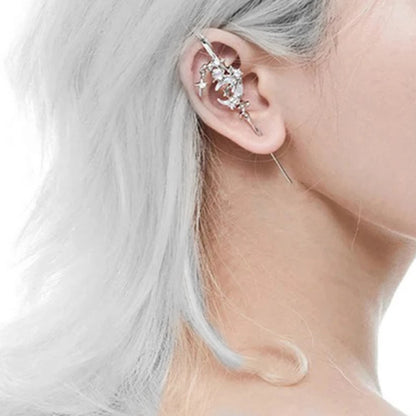 Restyle Goth Earrings Moon Ear Hooks Earrings, Fashion Gothic Style Jewelry Lightweight Design for Daily Wear and Special Occasions Punk Biker Jewelry