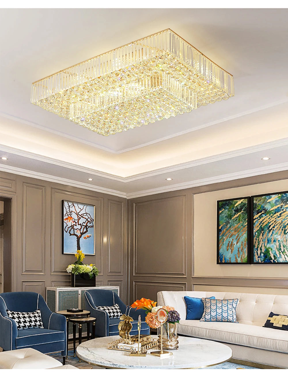 Arcchio LED Ceiling Lights Classical Round Ceiling Chandeliers Luxury Crystal Lustres Decor Home Plafonnier for Living Room