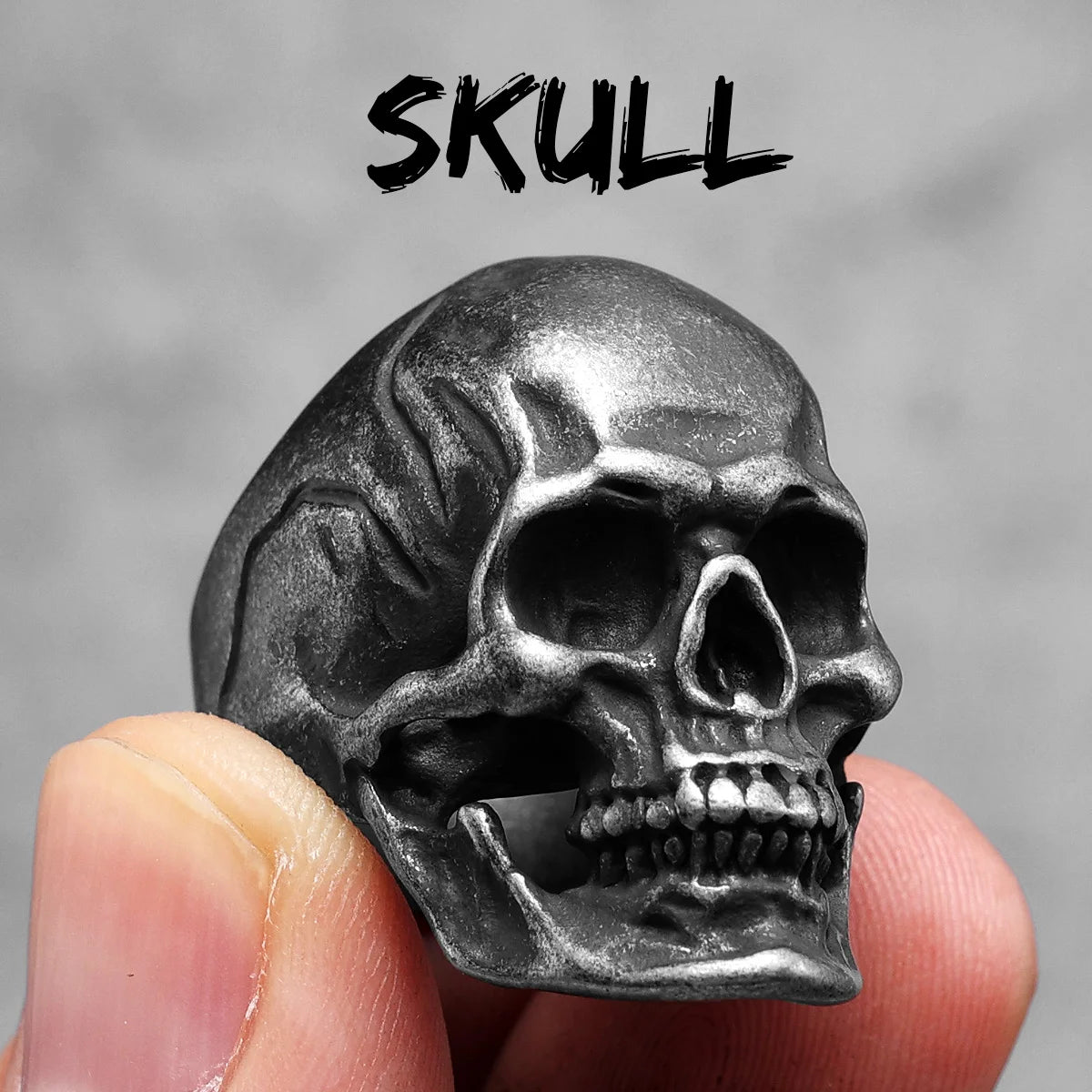 Killstar Vintage Punk Gothic All Skull Head Series Stainless Steel Womens Mens Rings Unique for Biker Jewelry Creativity Gift Wholesale Skull Gothic Steel Stainless Steel