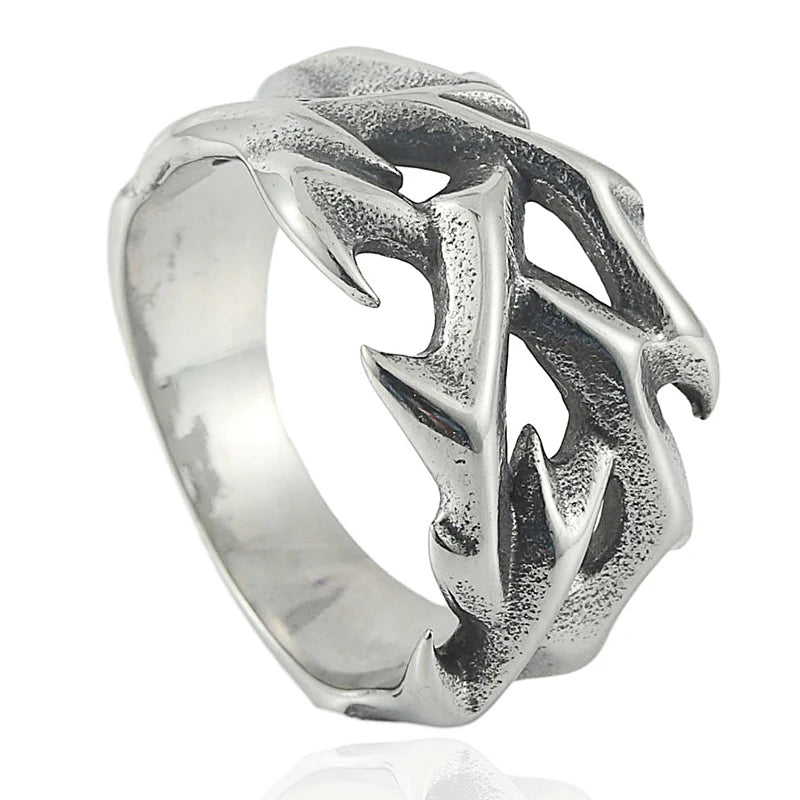 The Great Frog 10MM Wide Nordic Viking Celtic Rings Stainless Steel Punk Fashion Viking Trinity Ring for Men Women Amulet Jewelry Wholesale Steel Stainless Steel
