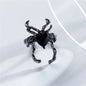Killstar Gothic Punk Irregular Spider Opening Ring Women Men Fashion Zircon Black Crystal Dark Animal Ring Hip Hop Party Finger Jewelry Gothic Black