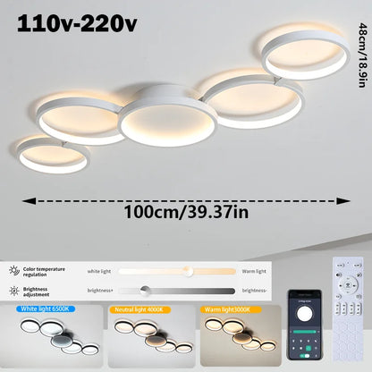 Lindby Led Ceiling Light 110V-220V 3 Colors App Bluetooth Dimming Modern Creativity Remote Control Living Room Bedroom Lamp