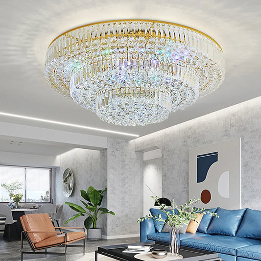 Arcchio LED Ceiling Lights Classical Round Ceiling Chandeliers Luxury Crystal Lustres Decor Home Plafonnier for Living Room