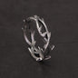 Disturbia 925 Sterling Silver Gothic Thorn Couple Rings for Women Men Punk Retro Cool Spiky Finger Ring Adjustable Hip hop Y2k Jewelry Gothic Silver Silver