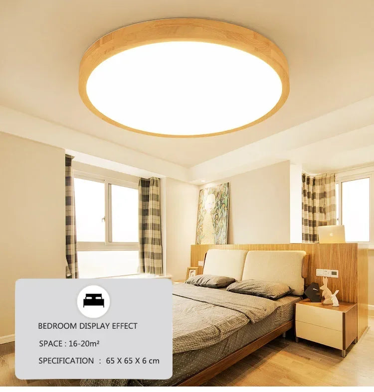 Endon Led Wooden Ceiling Lamps Living Room Bedroom Entrance Ceiling Lighting Room Decor Round High 7Cm Modern Ceiling Light Fixture