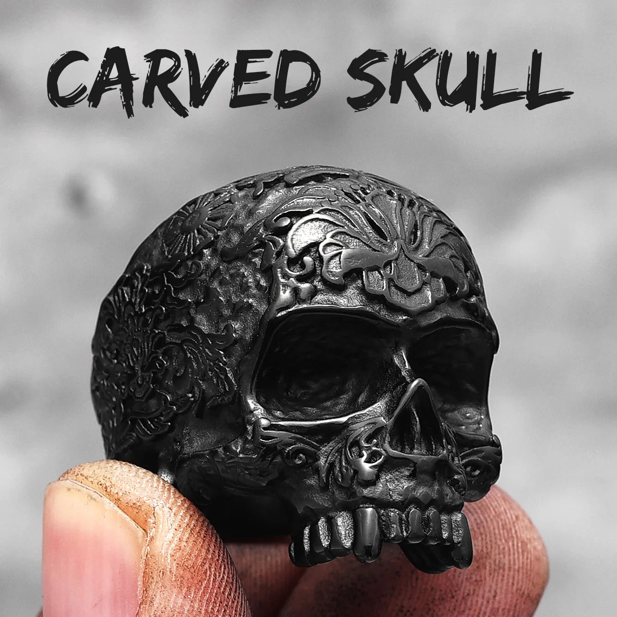 Killstar Vintage Punk Gothic All Skull Head Series Stainless Steel Womens Mens Rings Unique for Biker Jewelry Creativity Gift Wholesale Skull Gothic Steel Stainless Steel
