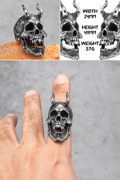 Killstar Vintage Punk Gothic All Skull Head Series Stainless Steel Womens Mens Rings Unique for Biker Jewelry Creativity Gift Wholesale Skull Gothic Steel Stainless Steel