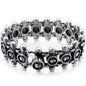 Disturbia Steampunk Rock Skull Bracelet for Men In Waterproof Stainless Steel Skeleton Men's Bracelet Man Bike Jewelry Boys Birthday Gifts Skull Skeleton Steel Stainless Steel Gothic Ring