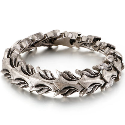 Killstar Cool Matte 316L Stainless Steel Men Bracelet for Man 17MM Width Keel Chain Bracelets Male Men's Male Jewelry 3 Sizes Available Steel Stainless Steel Gothic Ring Punk Biker Jewelry