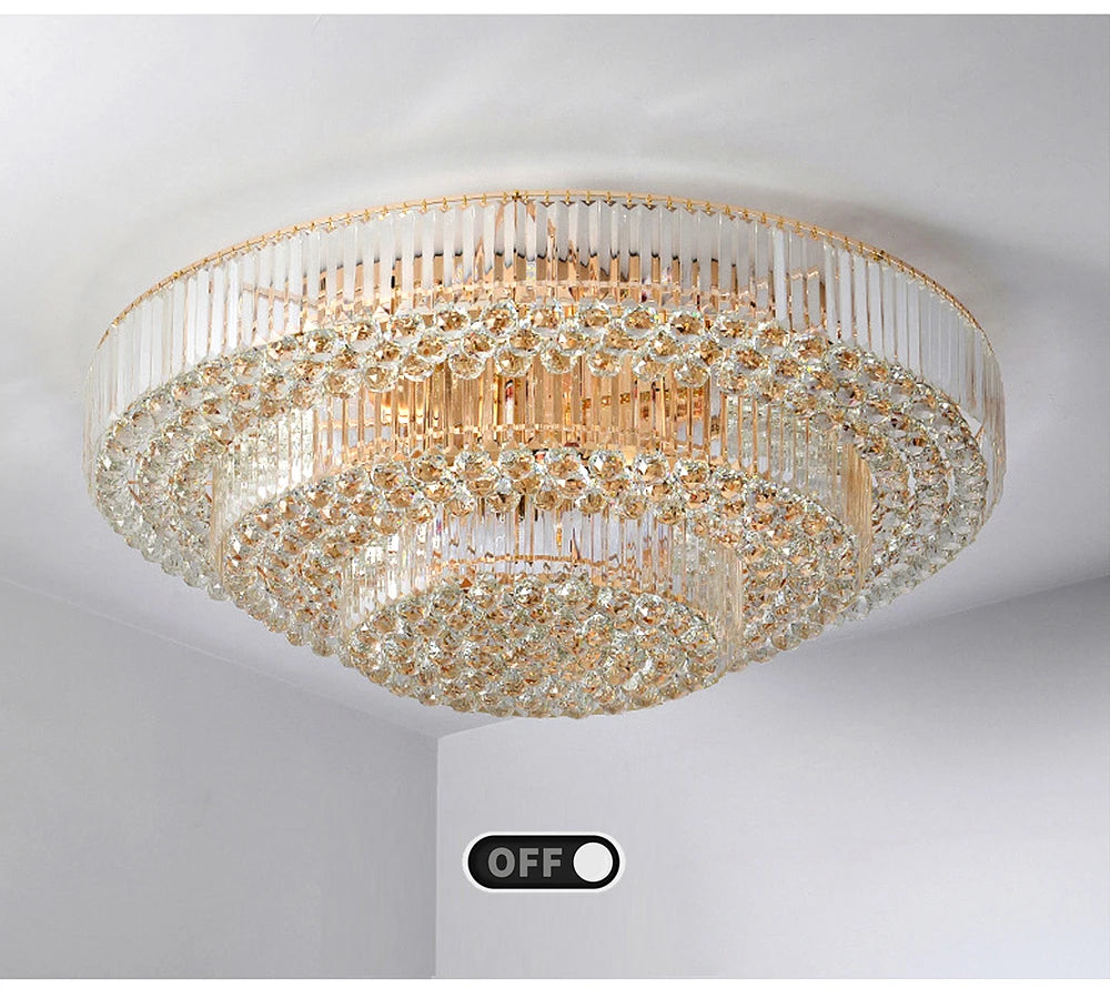 Arcchio LED Ceiling Lights Classical Round Ceiling Chandeliers Luxury Crystal Lustres Decor Home Plafonnier for Living Room