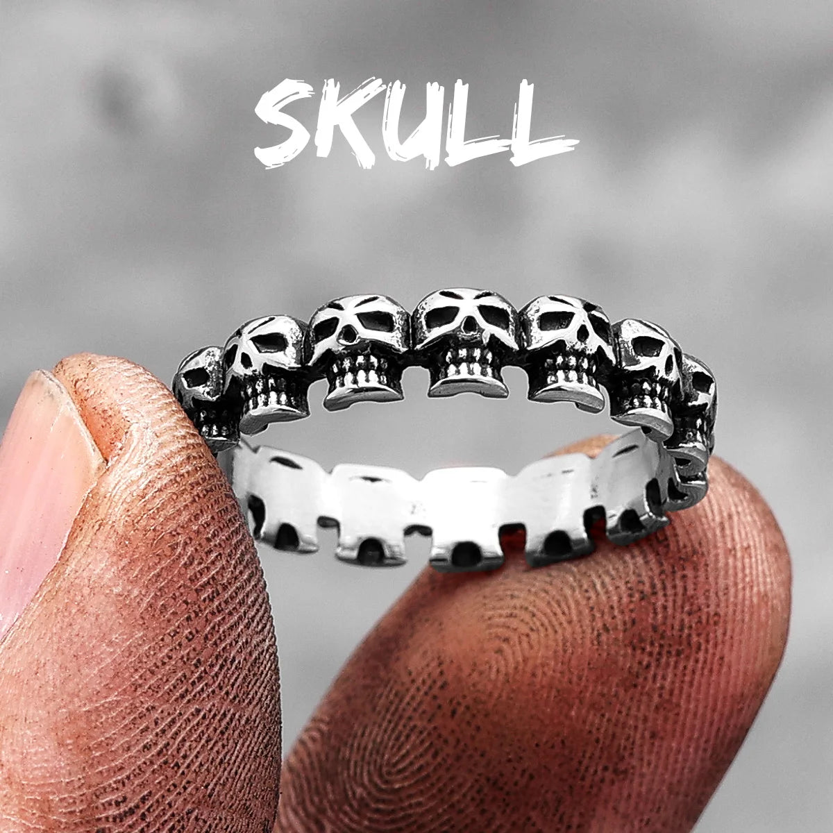 Killstar Vintage Punk Gothic All Skull Head Series Stainless Steel Womens Mens Rings Unique for Biker Jewelry Creativity Gift Wholesale Skull Gothic Steel Stainless Steel