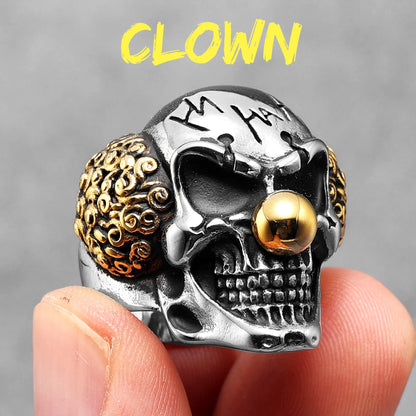 Killstar Vintage Punk Gothic All Skull Head Series Stainless Steel Womens Mens Rings Unique for Biker Jewelry Creativity Gift Wholesale Skull Gothic Steel Stainless Steel
