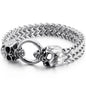 Disturbia Steampunk Rock Skull Bracelet for Men In Waterproof Stainless Steel Skeleton Men's Bracelet Man Bike Jewelry Boys Birthday Gifts Skull Skeleton Steel Stainless Steel Gothic Ring
