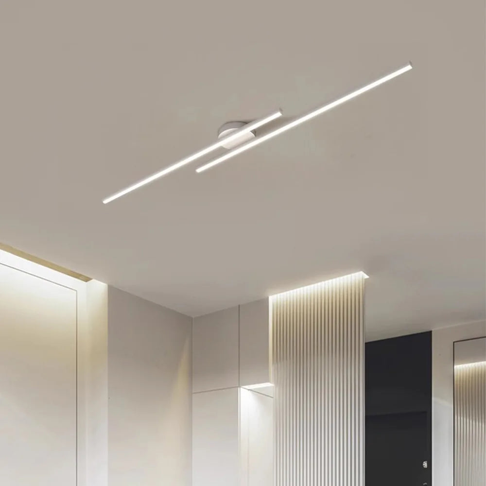 Lindby Long Aluminium Modern LED Ceiling Light Creative Design Ceiling Lamp Indoor Lighting Fixture Hallway Balcony Aisle Office Lustre
