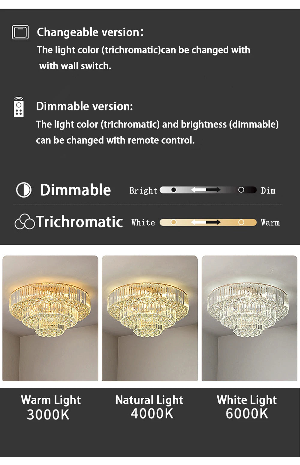 Arcchio LED Ceiling Lights Classical Round Ceiling Chandeliers Luxury Crystal Lustres Decor Home Plafonnier for Living Room