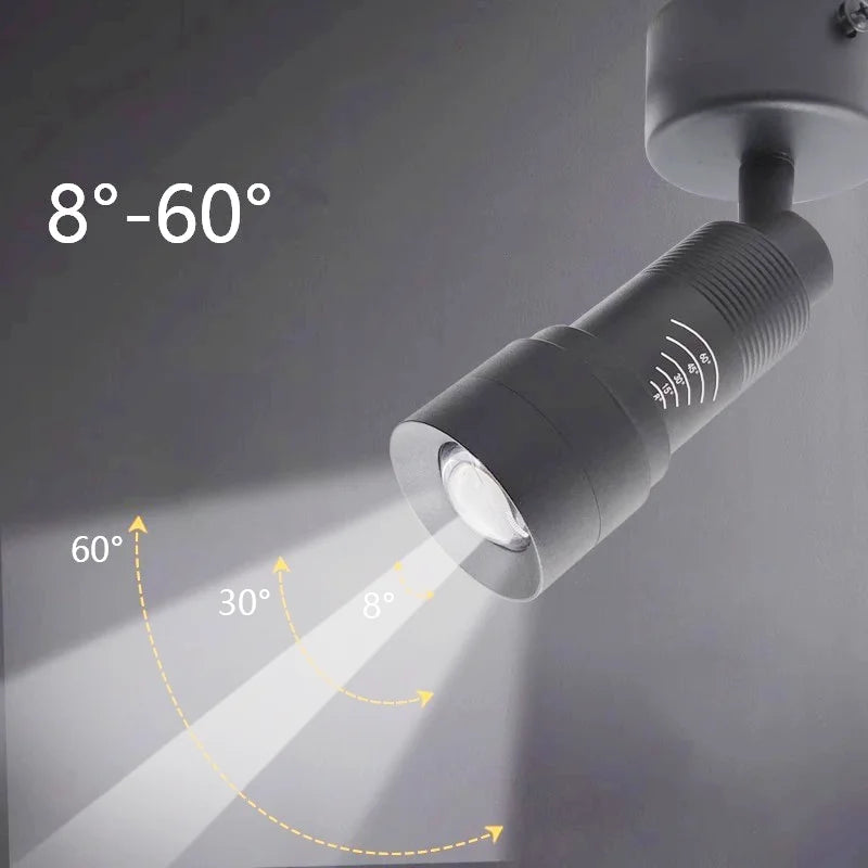 Eglo LED Ceiling Lamp Spot  Zoom 15-60 Degrees COB Downlights Track Light 7W 15W Lights AC220V Led Lights For Room Hotel Bedchamber