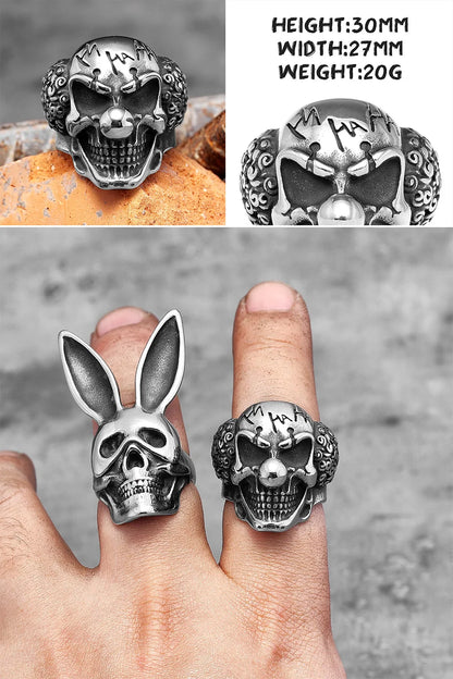 Killstar Vintage Punk Gothic All Skull Head Series Stainless Steel Womens Mens Rings Unique for Biker Jewelry Creativity Gift Wholesale Skull Gothic Steel Stainless Steel