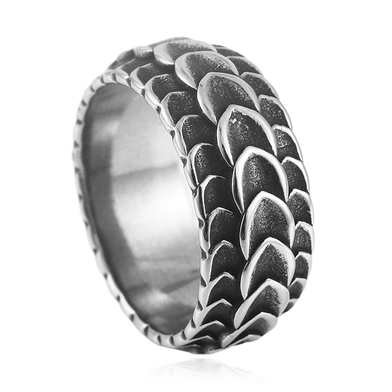 The Great Frog 10MM Wide Nordic Viking Celtic Rings Stainless Steel Punk Fashion Viking Trinity Ring for Men Women Amulet Jewelry Wholesale Steel Stainless Steel