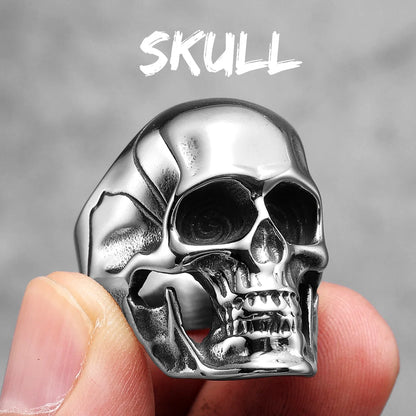 Killstar Vintage Punk Gothic All Skull Head Series Stainless Steel Womens Mens Rings Unique for Biker Jewelry Creativity Gift Wholesale Skull Gothic Steel Stainless Steel