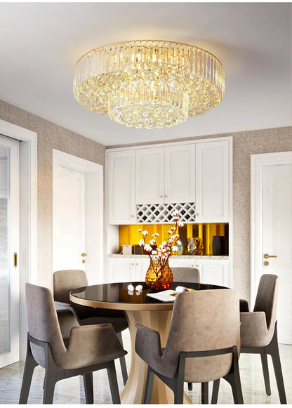 Arcchio LED Ceiling Lights Classical Round Ceiling Chandeliers Luxury Crystal Lustres Decor Home Plafonnier for Living Room