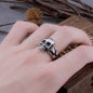 Blackcraft Cult Gothic Hand Holding Skull Ring Men's Retro Rock Index Finger Hip Hop Ring Biker Street Simple Jewelry Gift Wooden Box Skull Gothic Black