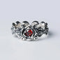 Punk Rave Men Women Gothic Thai Silver Rose Flower Cuff Finger Rings Unisex Fashion New Jewelry Lovers Gift Party anillos mujer Gothic Silver Silver