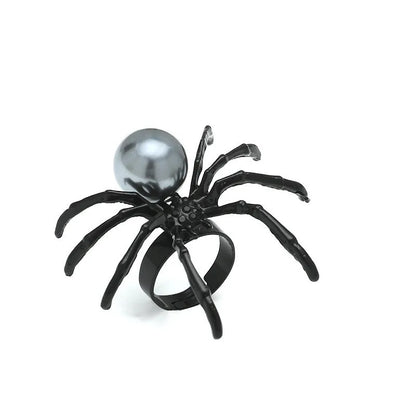 Killstar Gothic Punk Irregular Spider Opening Ring Women Men Fashion Zircon Black Crystal Dark Animal Ring Hip Hop Party Finger Jewelry Gothic Black
