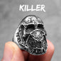 Killstar Vintage Punk Gothic All Skull Head Series Stainless Steel Womens Mens Rings Unique for Biker Jewelry Creativity Gift Wholesale Skull Gothic Steel Stainless Steel
