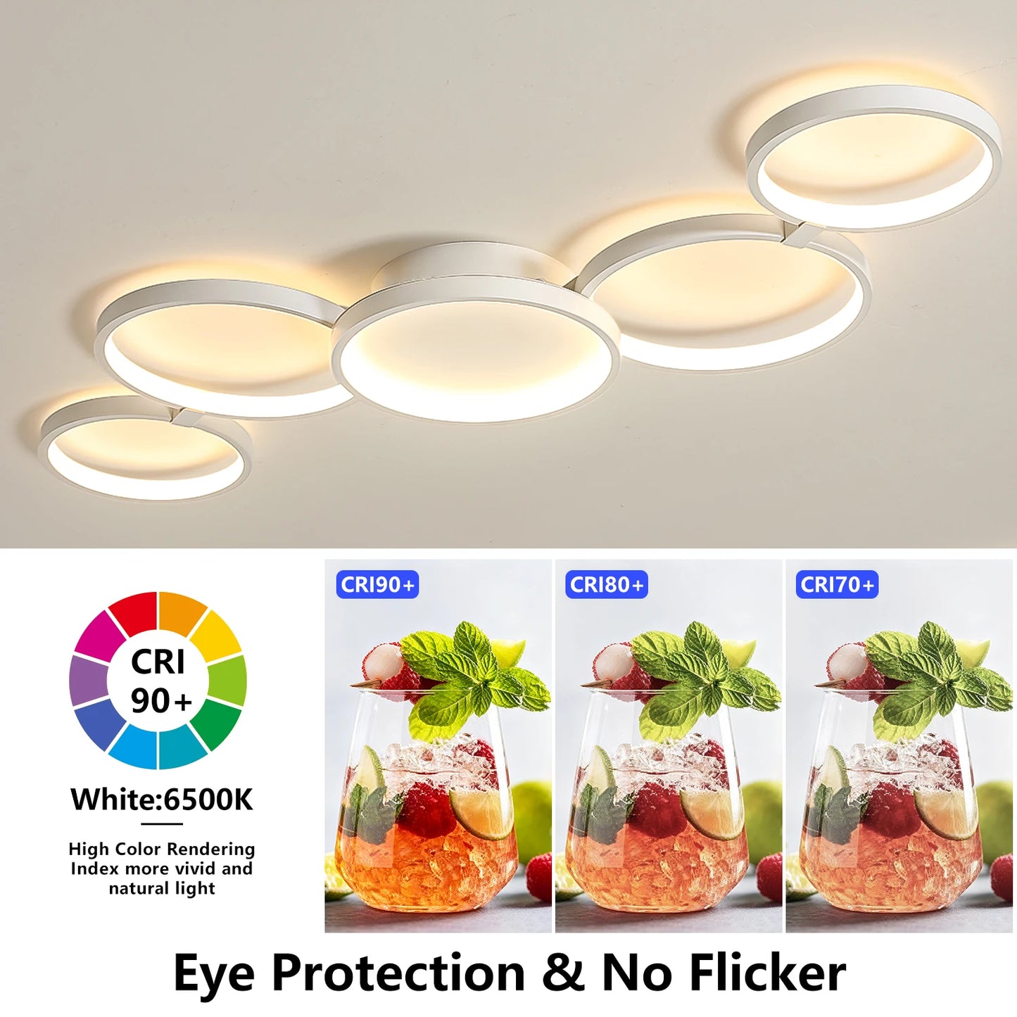 Lindby Led Ceiling Light 110V-220V 3 Colors App Bluetooth Dimming Modern Creativity Remote Control Living Room Bedroom Lamp
