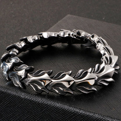 Killstar Cool Matte 316L Stainless Steel Men Bracelet for Man 17MM Width Keel Chain Bracelets Male Men's Male Jewelry 3 Sizes Available Steel Stainless Steel Gothic Ring Punk Biker Jewelry