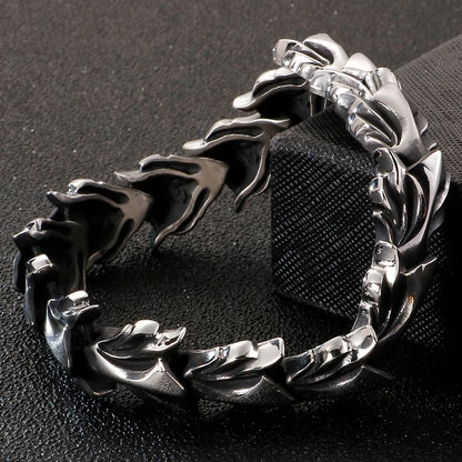 Killstar Cool Matte 316L Stainless Steel Men Bracelet for Man 17MM Width Keel Chain Bracelets Male Men's Male Jewelry 3 Sizes Available Steel Stainless Steel Gothic Ring Punk Biker Jewelry