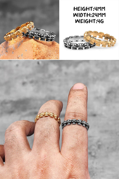 Killstar Vintage Punk Gothic All Skull Head Series Stainless Steel Womens Mens Rings Unique for Biker Jewelry Creativity Gift Wholesale Skull Gothic Steel Stainless Steel