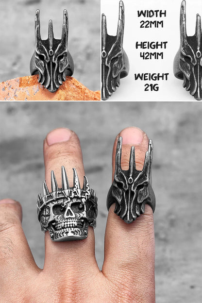 Killstar Vintage Punk Gothic All Skull Head Series Stainless Steel Womens Mens Rings Unique for Biker Jewelry Creativity Gift Wholesale Skull Gothic Steel Stainless Steel