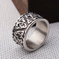 The Great Frog 10MM Wide Nordic Viking Celtic Rings Stainless Steel Punk Fashion Viking Trinity Ring for Men Women Amulet Jewelry Wholesale Steel Stainless Steel