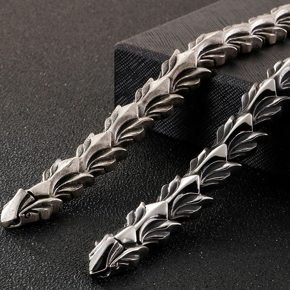Killstar Cool Matte 316L Stainless Steel Men Bracelet for Man 17MM Width Keel Chain Bracelets Male Men's Male Jewelry 3 Sizes Available Steel Stainless Steel Gothic Ring Punk Biker Jewelry