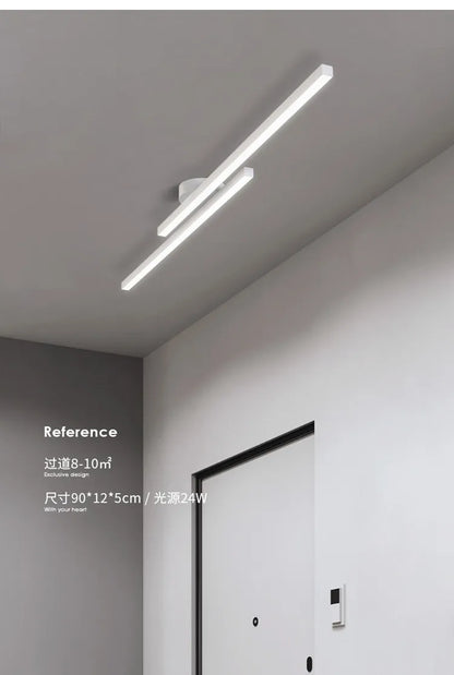 Lindby Long Aluminium Modern LED Ceiling Light Creative Design Ceiling Lamp Indoor Lighting Fixture Hallway Balcony Aisle Office Lustre